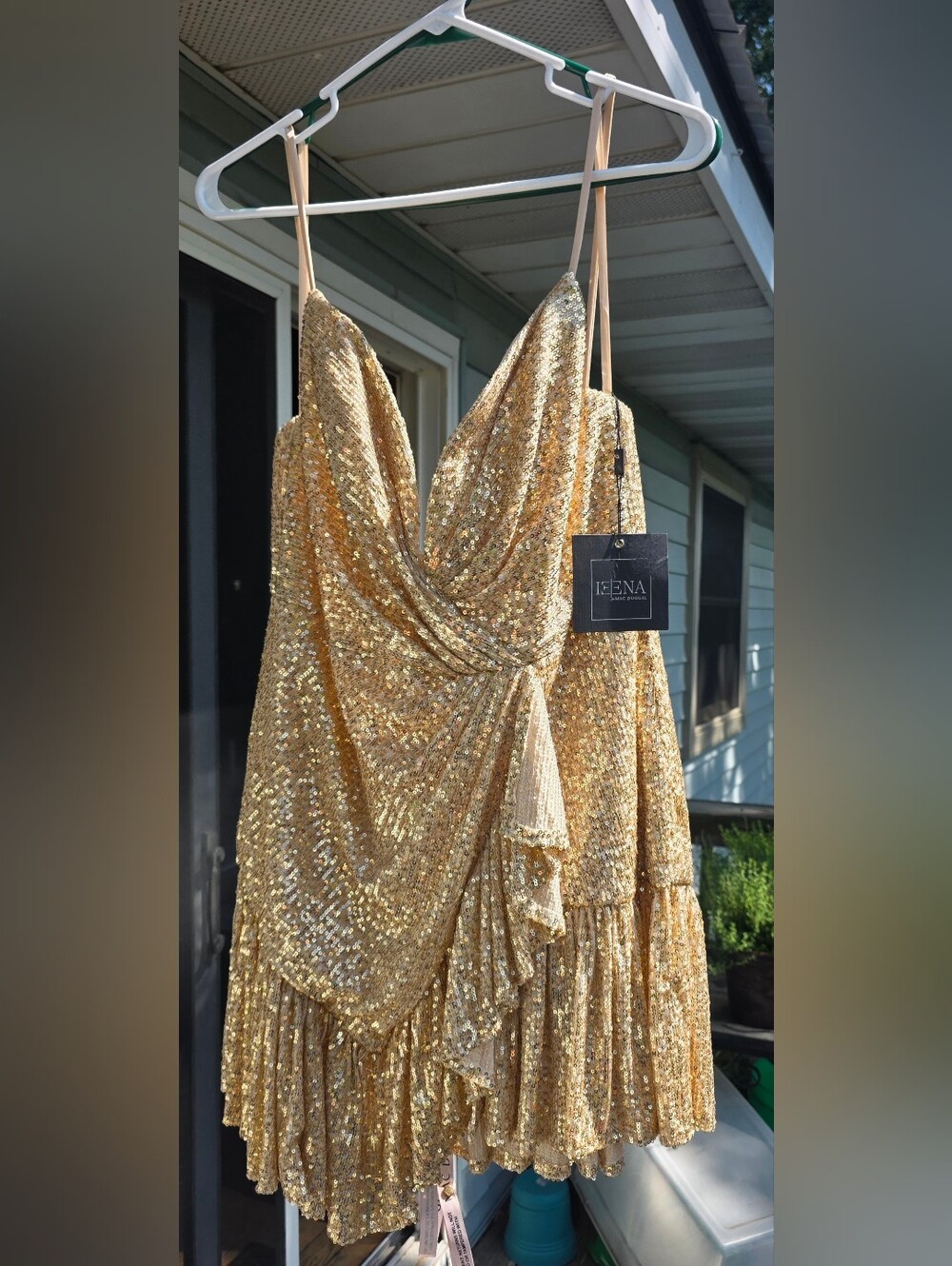 Mac Duggal - IEENA Gold Sequin Party Dress